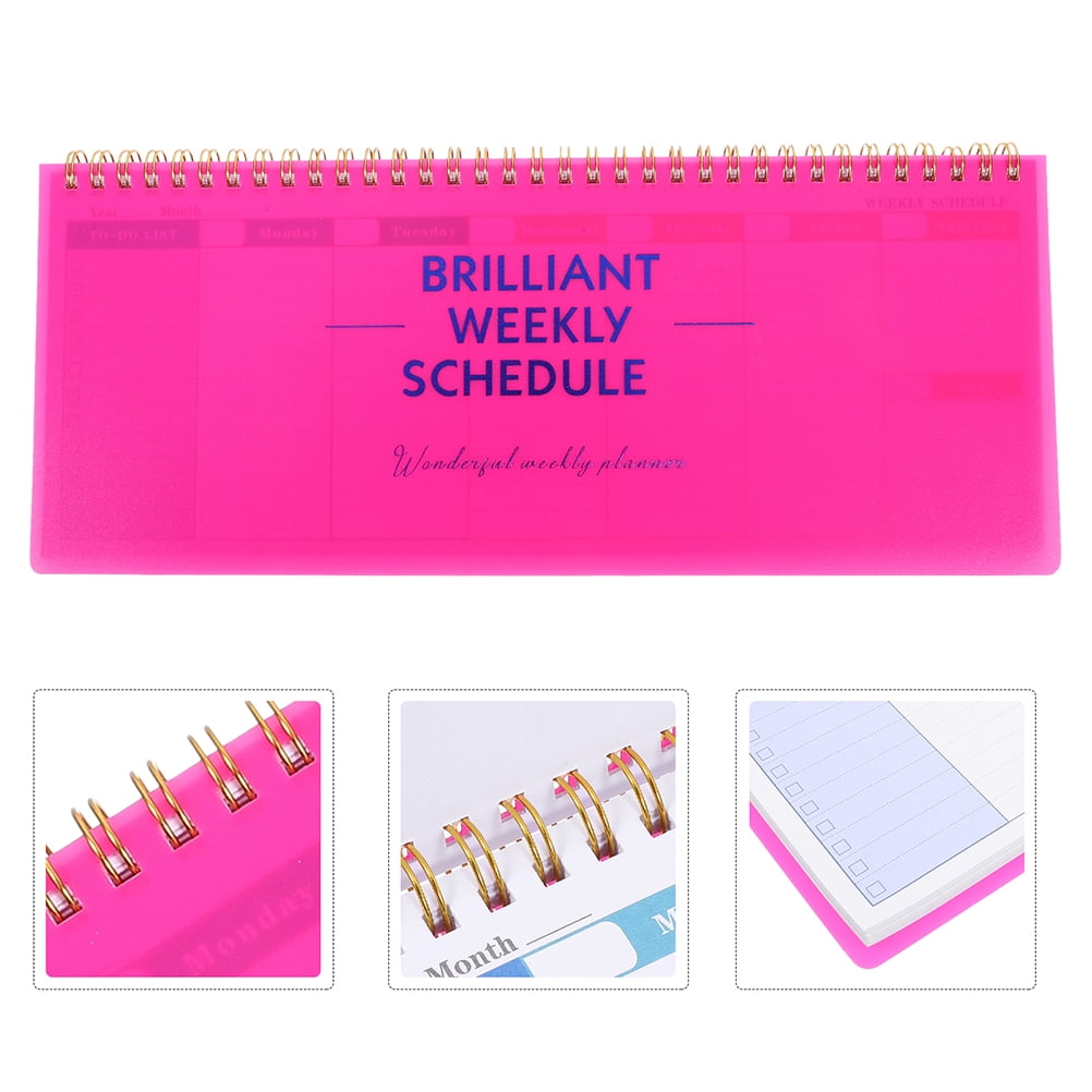 DEEPCRAFF 2-Pack Rosy Weekly Planner Notepad for Office Use with Elegant Minimalist Design and Organized Scheduling