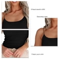 thumbnail image 4 of Suspenders Sleeveless Top Knitted Thin Strap Square Neck Pure Color Slim Charming Comfortable for Party Shopping Black S, 4 of 5