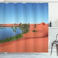 thumbnail image 1 of Ambesonne Oasis Shower Curtain, Hot and Humid Oasis Sahara, 69"Wx70"L, Burnt Sienna Sky Blue, 1 of 2