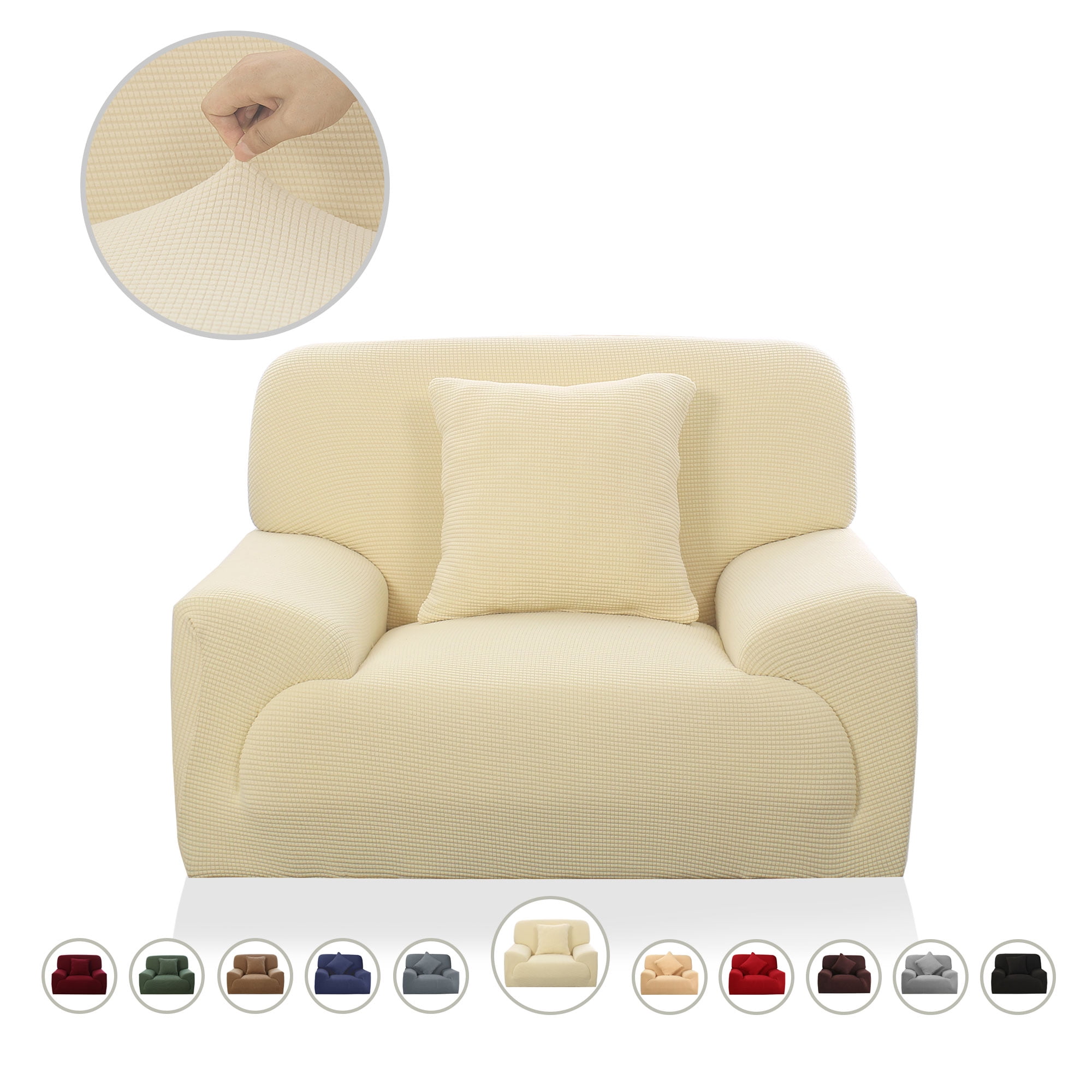 Jacquard Sofa Covers Strech Thick 1 Seater Slipcover Couch ...