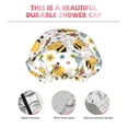 thumbnail image 4 of KLL Bee and Flowers Pattern Shower Cap & Bath Cap for Women,Reversible Oversized Waterproof Shower Caps for all Hair Lengths,Elastic Reusable Bathing Hair Cap, 4 of 7