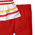 thumbnail image 3 of Scyoekwg Little Girls 2 Piece Outfits Crew Neck Comfy Sleeveless Casual Fashion Print Flying Sleeve Striped Print Top Base Layer Short Pants Outfits, Red, 1-2 Years, 3 of 5