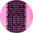 thumbnail image 1 of Ahgly Company Indoor Round Abstract Pink Modern Area Rugs, 6' Round, 1 of 4