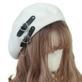 thumbnail image 1 of Fashion Lolita Girls Heart Buckle JK Hat Kawaii Sweet Cool Punk Beret Breathable, 1 of 15