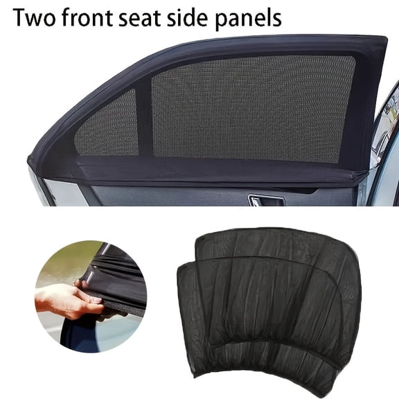 2 Pack Breathable Mesh Car Rear Side Window Sun Shades, Elastic Car Window Screen, UV Blocking Window Covers for Baby, Pets and Passengers, Universal Fit for 95% of Vehicles