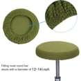 thumbnail image 3 of NOGIS 12" Round Bar Stool Cover, 2 Pack Elastic Bar Stool Cover Washable Seat Cushion for Diameter 12"-14" Chair, Lawn Green, 3 of 7