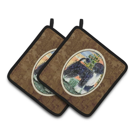 Carolines Treasures SS8855PTHD Portuguese Water Dog Pair of Pot Holders, 7.5HX7.5W, multicolor