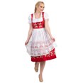 thumbnail image 6 of Dirndl Trachten Haus 3 Piece Long German Oktoberfest Dirndl Cotton Dress for Womens and Girls - Red, 6 of 12
