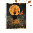 thumbnail image 3 of Qisvanset 12x16 Inch Night Sky Butterfly Canvas Wall Art, Moon Floral Whimsical Kids Nursery Decor, 3 of 8