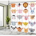 thumbnail image 5 of Ambesonne Cartoon Shower Curtain, Farm and Savannah Animals, 69"Wx70"L, Multicolor, 5 of 5