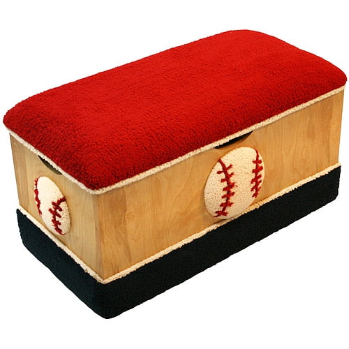 Baseball Large Wooden Toy Box