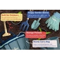 thumbnail image 4 of Kinderific Juego de herramientas de jardinería para niños STEM incluye bolsa de mano, pala, regadera, rastrillo, tenedor, paleta y guantes (azul), 4 of 7