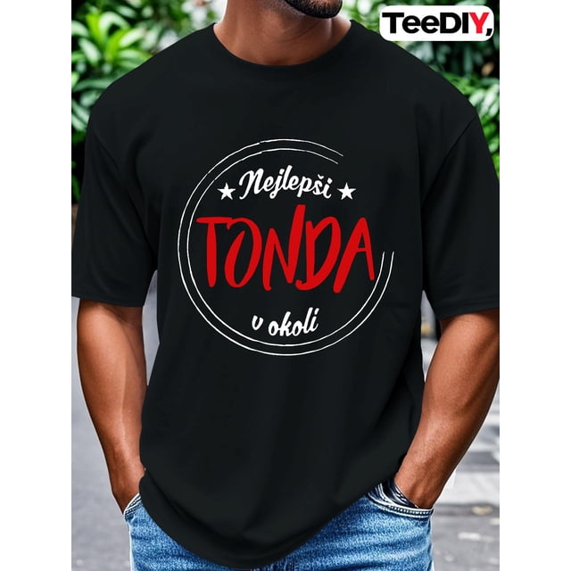 Men's Humorous Czech Graphic T Shirt Bold Red NEFEP\u00CD TONDA Text & Star Design