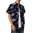 thumbnail image 2 of Hawaiian Shirt for Men Summer Short Sleeve Button Down Lapel Collar Loose Fit Tropical Print Beach Shirts Vacation Outfits, 2 of 5