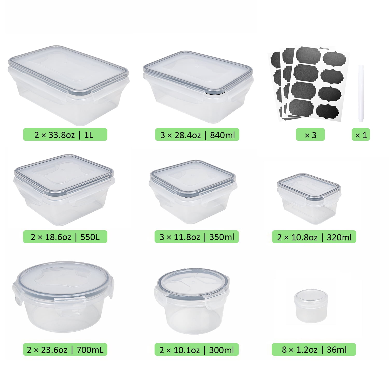 TINANA Airtight 52-Piece Food Storage Containers – BPA Free Pantry Solution