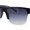 Black - Smoke, variant on Mens Half Rim Flat Top Rectangle Horn Rim Hipster Sunglasses Black - Smoke