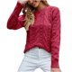 thumbnail image 1 of Moda mujer sexy manga larga con cuello en v pulóver color sólido blusa casual tops Fridja  bvmnju1015, 1 of 8