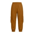 thumbnail image 3 of TinyBloomm Child Boys Girls Cargo Pants Casual Summer Kids Solid Trousers With Pockets, Size 9-10 Years, 3 of 8