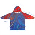 thumbnail image 7 of Blue Red Gold Marble Pattern Blanket Hoodies for Kids 6-13YR Oversize Wearable Blanket Hoodies for Boys Girls Teens, 7 of 7