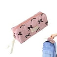 thumbnail image 4 of Bow Makeup Bag Multifunctional Makeup Brush Bags Portable Bow Pencil Case Colorful Travel Toiletry B, 4 of 6