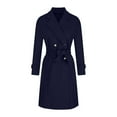 thumbnail image 4 of Viikei Women Coats Clearance Women's Autumn and Winter Temperament Slim Solid Color Woolen Coat, 4 of 6