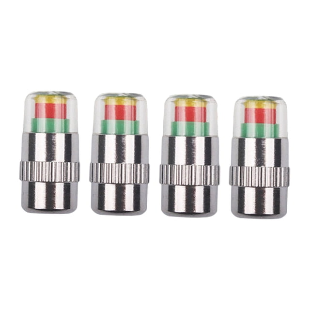 4 tapones de válvula para válvula de control de presión de neumáticos de coche genéricos, indicador de repuesto, tapas de aire de