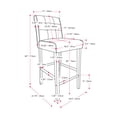 thumbnail image 2 of CorLiving Leila Faux Leather Upholstered Indoor Bar Height Barstool with Wood Legs and Metal Foot Rest, Warm White (Sold Individually), 2 of 10