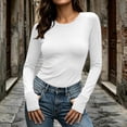 thumbnail image 2 of Auralook Women Round Neck Long Sleeve Thermal Tops Ladies Base Layer Undershirt for Winter Cold Weather with Thumb Holes, 2 of 9