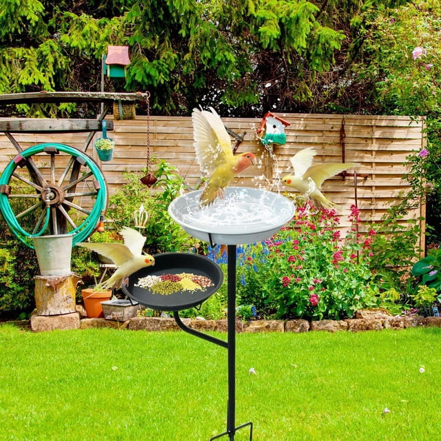 Alimentador de aves al aire libre Baño de aves Decoración de babe Drinker plato alimentando tazón de alimentación de pájaros para patio balcón jardín
