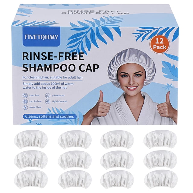 Gorros de champú SANPUK, paquete de 12, sin enjuague y sin agua