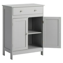 Ktaxon Bathroom Floor Cabinet, Freestanding Storage Cupboard w/ Drawer and 2 Doors, MDF Gray