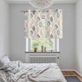 thumbnail image 5 of Teal Beige Tropical Leaves Kitchen Curtains Small Short 39 Inch Length, Farmhouse Burlap Aesthetics Grommet Bedroom Living Room Curtains, Light Filtering Cafe Curtain Drapes 2 Panels Set 55''x39'', 5 of 9