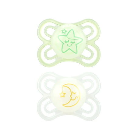 MAM Glow In The Dark Pacifiers, Baby Pacifier 0-6 Months, Best Pacifier for Breastfed Babies, Premium Comfort and Oral Care 'Perfect' Collection, Unisex, (Best Pacifiers For Breastfed)