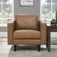 thumbnail image 2 of Naomi Home Marisa Genuine Leather Mid-Century Sofa Set of 2-Color: Tan, Set: Chair/Sofa, 2 of 11