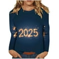 thumbnail image 2 of xixinqiwan Happy New Year 2025 T-Shirt for Women,Womens 2025 New Year Sweater Christmas Fireworks Clothes Casual Holiday Party Pullover, 2 of 6