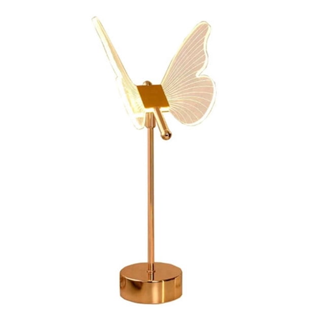 Lámpara de Mesa con Forma Mariposa, Recargable por USB, 1800 MAh, Luces Noche Ambientales, Escritorio LED 3 Colores Que Cambian Luz
