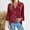 Wine, variant on Collared Womens Tops Bell Sleeve Button up Shirts Solid Yellow Fashion Hollow Out Blouse Clothing for Women