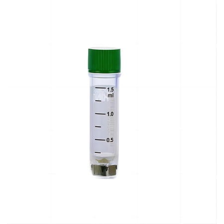 CryoKING 1.5ml Plastic Cryogenic Vials with Caps Tubes with Bottom 2D Barcode for Sample Collection and Storage (External Thread) 25 Pcs/Bag