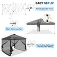 thumbnail image 4 of EAGLE PEAK 10 x 10 Outdoor Easy Pop up Canopy with Netting, Instant Screen Party Tent with Mesh Side Walls, Gray, 4 of 8
