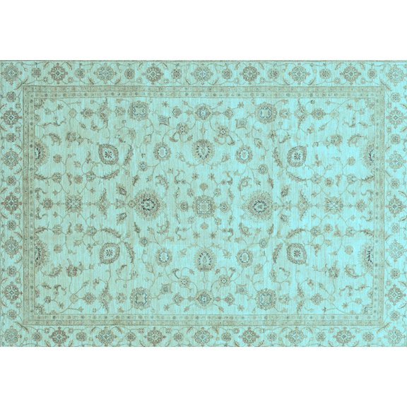 Ahgly Company Indoor Rectangle Abstract Light Blue Modern Area Rugs, 5' x 7'