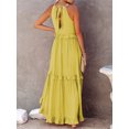 thumbnail image 4 of Anbech Women 2024 Ruffled Pleated Dress Flowy Long Sundress Sleeveless Boho Beach Party Dresses, 4 of 7