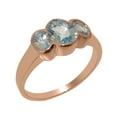 thumbnail image 1 of LBG British Made 18k Rose Gold Natural Aquamarine Womens Statement Ring - 33 size options - Size 6.75, 1 of 6