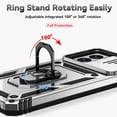 thumbnail image 6 of for Motorola Moto G Power 5G 2024 Case with Slide Camera Cover HD Screen Protector [Military Grade Drop Tested] Magnetic Ring Holder Kickstand Protective Phone Case for Moto G Power 5G 2024, Silver, 6 of 17