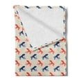 thumbnail image 2 of Vintage Nautical Tattoo Soft Flannel Fleece Throw Blanket, Continuous Vibrant Colors Octopus Pattern, Cozy Plush for Indoor and Outdoor Use, 70" x 90", Night Blue Champagne, by Ambesonne, 2 of 5