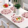 thumbnail image 5 of Round Placemats Plate Mats 15 Inch Non-Slip Heat Resistant Washable PVC Set Table Decoration for Kitchen Dining Strawberry and Flower, 5 of 5