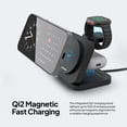 thumbnail image 3 of Powertek 3-in-1 Qi2 15W Tri-Fold Wireless Charge Pad with Stand, Black, 3 of 5