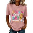 thumbnail image 4 of Fnhpitd First Day of School Teacher Shirt Women Teacher Life T-Shirt Back to School Teachers Appreciation Gift Tee Top Pink,3Xl, 4 of 7