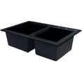 thumbnail image 2 of Transolid Radius 33in x 22in silQ Granite Drop-in Double Bowl Kitchen Sink with 2 AC Faucet Holes, In Black, 2 of 4