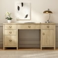 thumbnail image 7 of EYYTHUNG Executive Desk with Drawers,59" Computer Desk Light Wood Desk with Charging Station and drawers, Light Oak, 7 of 7