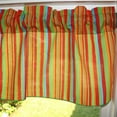 thumbnail image 2 of Cotton Window Valance Stripe Print 58 Inch Wide / Multi Stripes Green Orange, 2 of 3